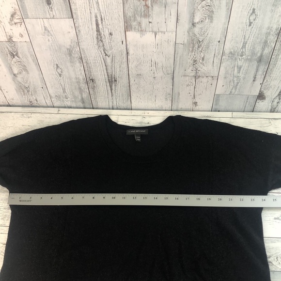 Lane Bryant Black Silver Speck Crop Sweater 22/24 - Picture 6 of 9